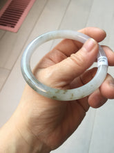 Load image into Gallery viewer, 58mm certified Type A 100% Natural light purple white brown with brown floating flowers round cut Jadeite Jade bangle PC156-4096
