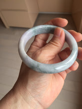 Load image into Gallery viewer, 58.5mm certified 100% natural Type A light green/purple white Snowy Pine Forest jadeite jade bangle J125-3067
