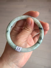 Load image into Gallery viewer, 57mm certified 100% natural Type A light green with dark green floating flowers round cut jadeite jade bangle AA7-3882
