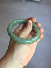 Load image into Gallery viewer, 57.5mm Certified Type A 100% Natural Oily Dark Green Gray Black(油青) Jadeite Jade Bangle PE106-7160
