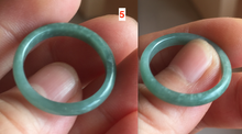 Load image into Gallery viewer, 19.2mm size 9 1/4 100% natural type A icy watery green/blue slim style Guatemala jadeite jade band ring group  BP71
