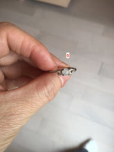 Load image into Gallery viewer, 100% natural type A sunny green white clear four-prong jadeite jade ring group PC7
