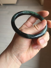 Load image into Gallery viewer, AllaboutjadeCanada.com only 61.8mm type A 100% Natural dark green black MoCui(墨翠) Jadeite bangle PC195
