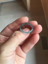 Load image into Gallery viewer, 17.3mm US Size 7 100% natural type A icy watery green/blue icy watery Guatemala jadeite jade band ring group PH224
