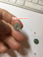 Load image into Gallery viewer, 11mm Type A 100% Natural icy watery oily dark green gray black(老油青) SMALL Jadeite Safety Guardian Button donuts pendant PF22 Add on item
