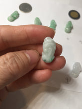 Load image into Gallery viewer, 100% natural type A icy watery jadeite jade sunny green/white/purple/yellow 3D PiXiu (貔貅) pendant necklace PC29
