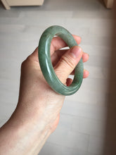 Load image into Gallery viewer, 57.2mm certified Type A 100% Natural icy watery dark green gray Jadeite Jade bangle PC15-0368
