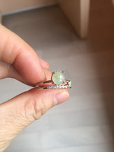 Load image into Gallery viewer, 100% natural type A icy watery light green white clear four-prong jadeite jade ring group PC8
