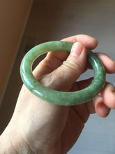 Load image into Gallery viewer, 51.6mm Certified type A 100% Natural dark green/gray round cut Jadeite bangle PF37-5469
