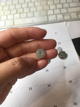 Load image into Gallery viewer, 11.5mm Type A 100% Natural icy watery oily dark green gray black(油青)  Jadeite Jade Safety Guardian Button donuts Pendant group PC222 add on item
