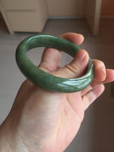 Load image into Gallery viewer, 56mm certified 100% natural Type A oliy dark green(油青) brown jadeite jade bangle BS101-4047
