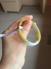 Load image into Gallery viewer, 52.4 mm Certified Type A 100% Natural yellow light green white Jadeite Jade bangle PH166-3808
