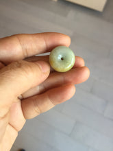 Load image into Gallery viewer, 17-19 mm Type A 100% Natural Sunny green/light green/white/purple Jadeite Jade Safety Guardian Button donuts Pendant group PB120
