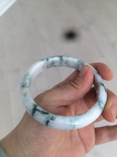 Load image into Gallery viewer, 59.8mm Certificated Type A 100% Natural White purple with green floating flowers Jadeite Jade bangle G110-9508
