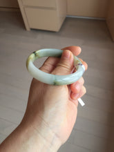 Load image into Gallery viewer, 53.9mm certified natural 100% natural Type A light green/yellow with green floating flowers jadeite jade bangle PA231-4999
