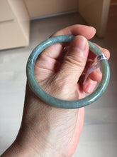 Load image into Gallery viewer, 56.6mm Type A 100% Natural Light Green/Gray/Black/Brown “Reed Flowers &amp; Snow” Guatemala Slim Round Cut Jadeite Bangle PJ130-1426
