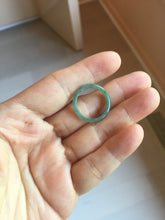 Load image into Gallery viewer, 16.5mm size 6 100% natural type A icy watery green/blue icy watery Guatemala jadeite jade band ring group PC93
