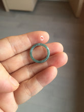 Load image into Gallery viewer, 14.1mm size 3 100% natural type A icy watery green/blue Guatemala jadeite jade band ring group BL143
