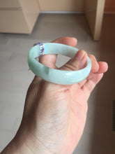 Load image into Gallery viewer, 52mm certified Type A 100% Natural sunny green white(白底青) thin style Jadeite jade bangle AZ160-1594
