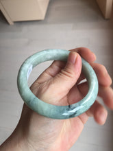 Load image into Gallery viewer, 57mm certified Type A 100% Natural light green gray Jade jadeite bangle BS116-6634

