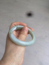 Load image into Gallery viewer, 52.5 mm Certified Type A 100% Natural light green/gray Jadeite Jade oval bangle AZ70-0363
