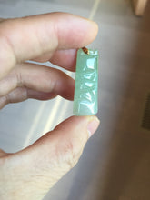 Load image into Gallery viewer, 100% Natural type A icy watery light green Jadeite Jade bamboo pendant PC124-1

