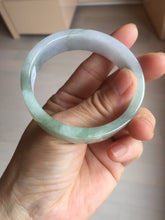 Load image into Gallery viewer, 52.4mm Certified 100% natural Type A half dark green gray black(油青) half light purple Breeze of Provence series((普罗旺斯的风)) square jadeite jade bangle AZ177-0508
