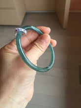 Load image into Gallery viewer, 54mm Certified Type A 100% Natural dark green/blue/gray with Guatemala slim round cut Jadeite bangle PH2-2348
