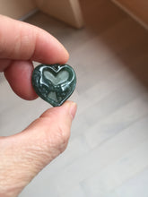 Load image into Gallery viewer, 100% Natural type A dark green/blue/black heart pinky promise(执子之手，与子偕老) Guatemala jadeite Jade pendant AX143
