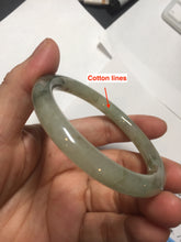 Load image into Gallery viewer, 54.5mm Certified type A 100% Natural light green dark green floating seaweed round cut Jadeite bangle PC137-6611
