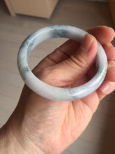 Load image into Gallery viewer, 53.5mm certified 100% natural Type A light green/purple white Snowy Pine Forest jadeite jade bangle J127-3084
