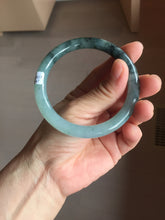Load image into Gallery viewer, 57mm Certified type A 100% Natural light green blue purple gray black Jadeite bangle PB275-2747
