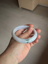 Load image into Gallery viewer, 56.7mm certified 100% natural Type A dark green/purple/white with green floating flowers jadeite jade bangle PB233-2826
