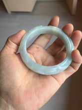 Load image into Gallery viewer, 55.3mm Certified Type A 100% Natural light green with carved Ancient Coin, Auspicious Cloud, and Lingzhi Jadeite Jade bangle PD148-6258
