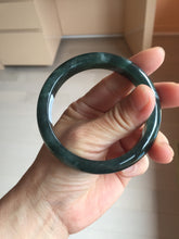Load image into Gallery viewer, 56.4mm Certified Type A 100% Natural icy watery dark green/blue/gray/black Guatemala Jadeite bangle BH233-0257

