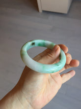 Load image into Gallery viewer, 55.8mm certified type A 100% Natural sunny green white flying flowers jadeite jade bangle AX129-5234
