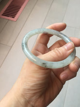 Load image into Gallery viewer, 58.5mm certified 100% natural Type A white dark green ink painting (水墨) round cut jadeite jade bangle PC160-3157
