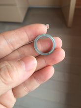 Load image into Gallery viewer, 15.1mm size 4 1/4 100% natural type A icy watery green/blue icy watery Guatemala slim jadeite jade band ring group PB51

