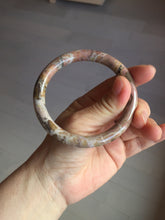 Load image into Gallery viewer, 58.9mm 100% natural pink brown black round cut rose stone (Rhodonite)bangle SY122
