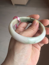 Load image into Gallery viewer, 56.7mm type A 100% Natural green/purple/pink/white (福禄寿)  Jadeite Jade bangle G52
