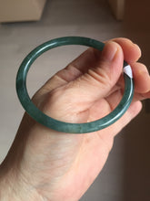 Load image into Gallery viewer, 58.3mm Certified Type A 100% Natural dark green/blue/gray Guatemala slim round cut Jadeite bangle PF12-5875
