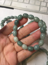 Load image into Gallery viewer, 9.8x8mm 100% natural type A light green blue olive(Lulutong) jadeite beads bracelet group Bp188
