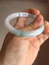 Load image into Gallery viewer, 52.5mm certified natural 100% natural Type A light green/white slim jadeite jade bangle BS91-6677
