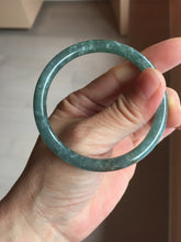 Load image into Gallery viewer, 54mm Type A 100% Natural Light Green/Gray/Black/Purple/Brown “Reed Flowers &amp; Snow” Guatemala Slim Round Cut Jadeite Bangle PJ126-1420

