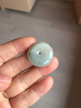 Load image into Gallery viewer, 23.5-28mm Type A 100% Natural sunny green/oily dark green black gray(老油青)/purple Jadeite Safety Guardian Button donuts pendant group PB301
