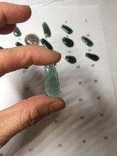 Load image into Gallery viewer, 100% Natural type A dark green gray black Guatemala Jadeite Jade thin blessed melon pendant PA210
