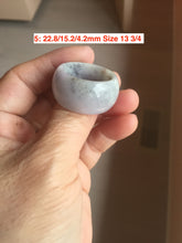 Load image into Gallery viewer, 100% natural type A light purple/green/white broad jadeite jade band ring thumb ring Pb42
