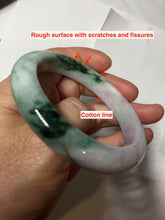 Load image into Gallery viewer, 55.5mm Certified 100% natural Type A sunny Green &amp; Light Purple(春带彩) jadeite jade bangle PH247-0509

