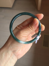 Load image into Gallery viewer, 59mm Certified Type A 100% Natural dark green/blue/gray with Guatemala slim round cut Jadeite bangle PH22-2330
