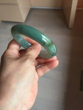 Load image into Gallery viewer, 56.8mm Certified 100% natural Type A oily dark green/ gray (老油青) jadeite jade bangle PB286-0548
